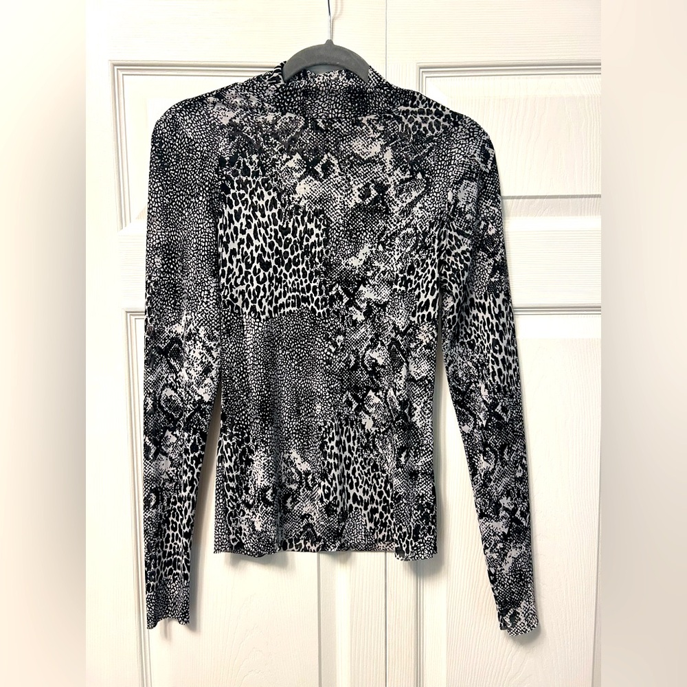 AFRM Monochrome Animal Print Blouse